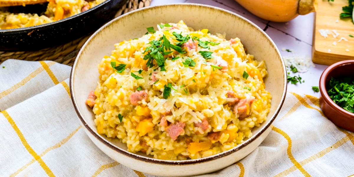 Butternut Squash Risotto with sausage zucca risotto recipe og 1
