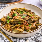 Alcachofas con jamon Serrano Spanish Stewed Artichokes with Serrano Ham recipe og 1