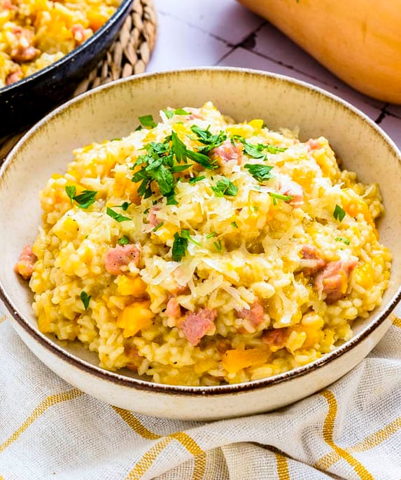 Butternut Squash Risotto with sausage zucca risotto recipe og 1